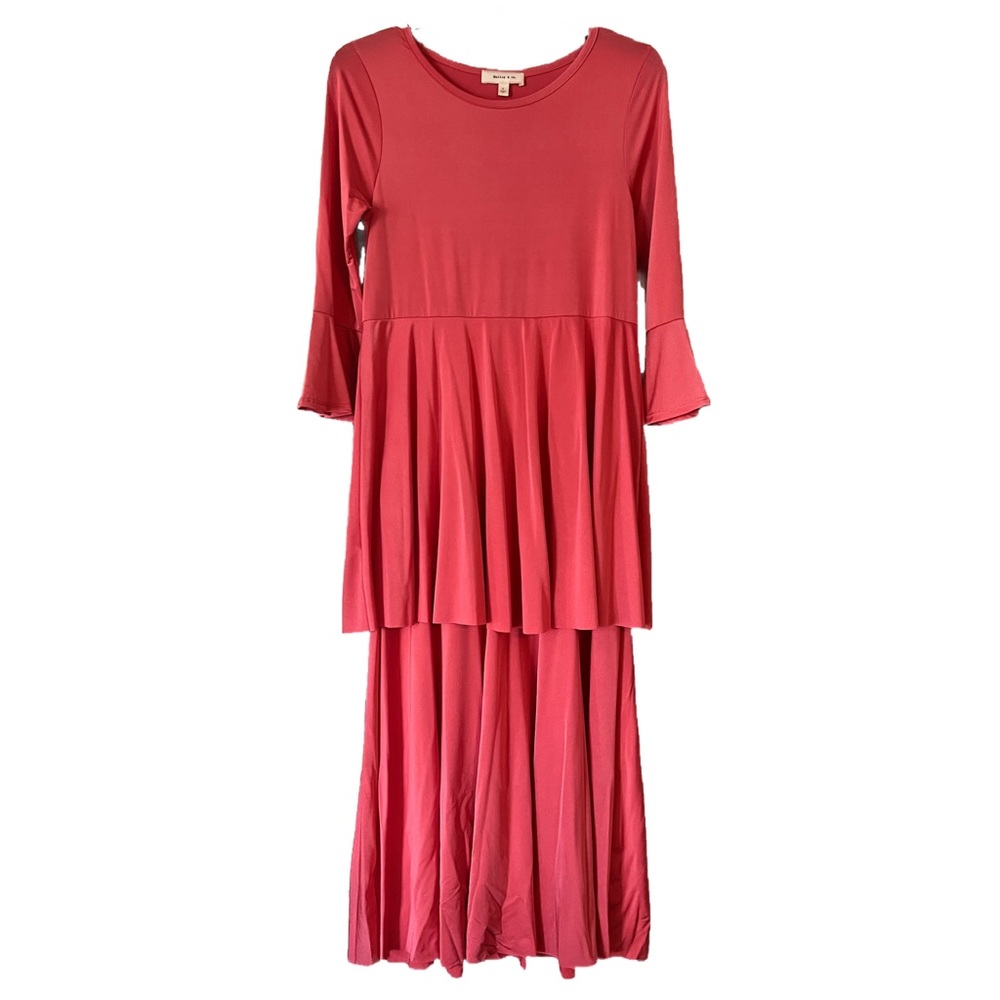 Klassy Girl Boutique Hailey & co. Coral ruffle dress size M